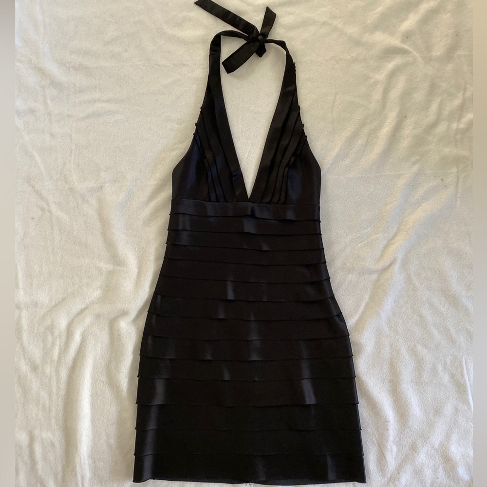 Vintage Y2K black party halter dress Size 2